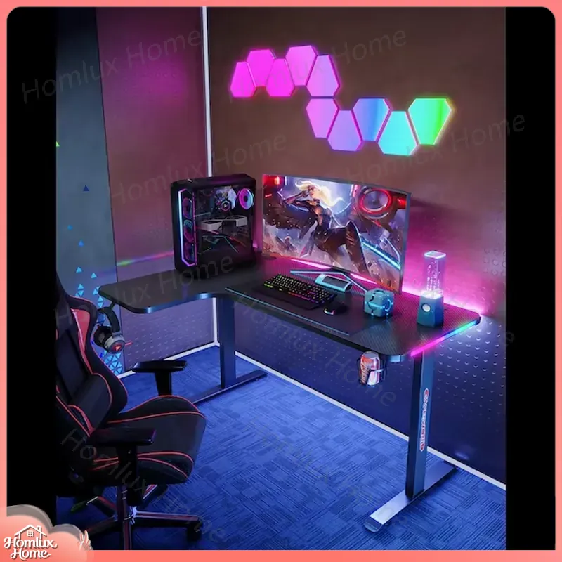Большой L-образный игровой сто – обзор и цена Desk Setup L Shaped